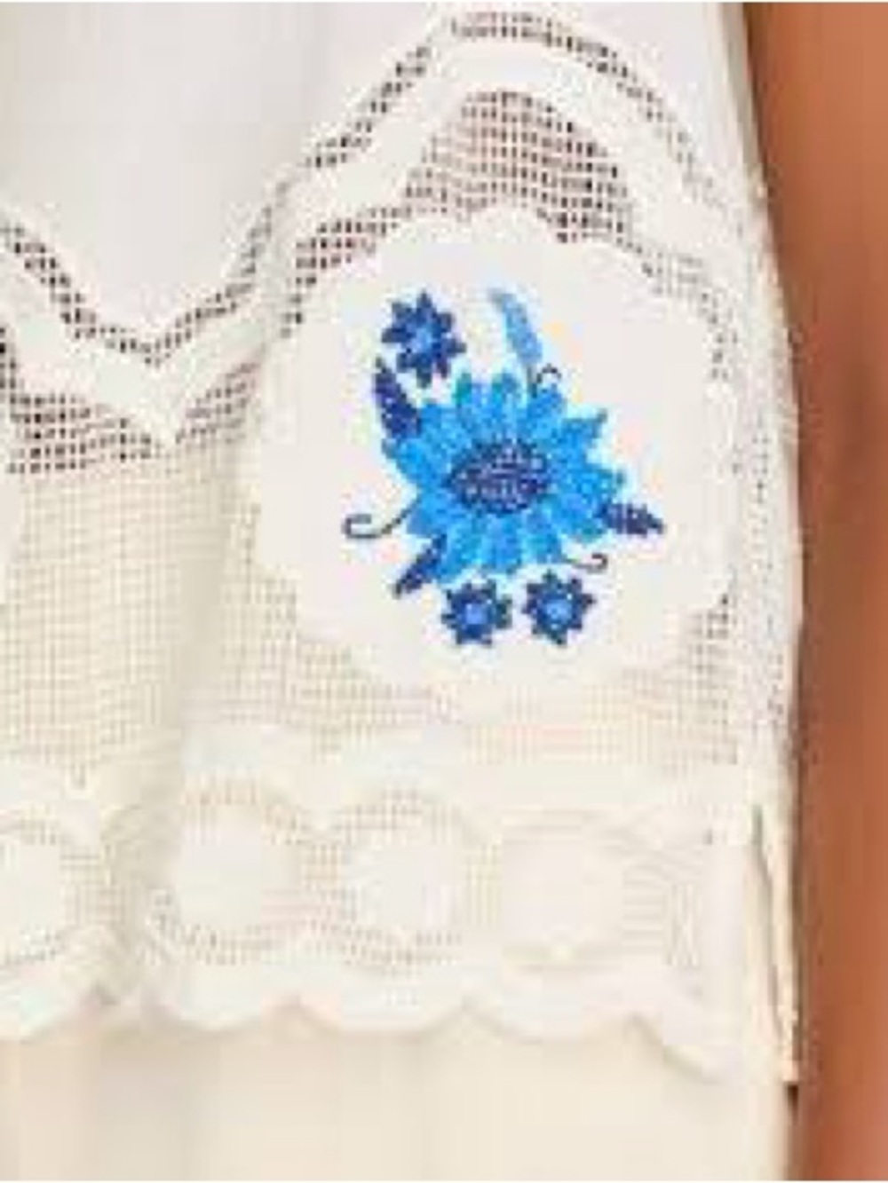 FARM Rio Daisy embroidered linen-blend gauze and lace top - Picture 5 of 12